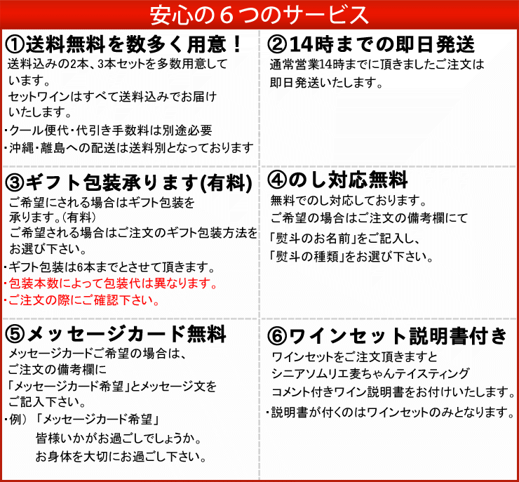 ギフト安心の6つのサービス