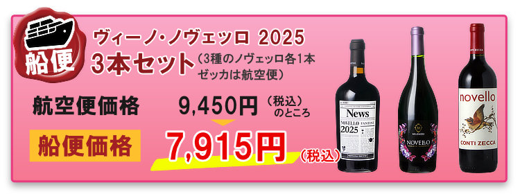 船便 ヴィーノ・ノヴェッロ3本セット 2025