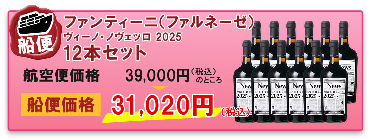 船便 ファンティーニ（ファルネーゼ）ヴィーノ・ノヴェッロ 2025 12本セット