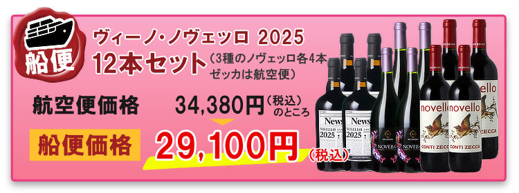 船便 ヴィーノ・ノヴェッロ12本セット 2025
