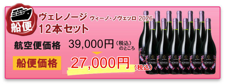 船便！ヴェレノージ ヴィーノ・ノヴェッロ 2026 12本セット