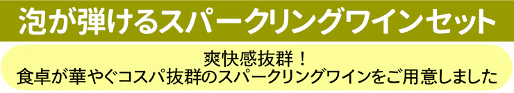 泡が弾けるスパークリングワインセット